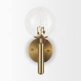 Britton Gold Metal w/ Clear Glass Globe 1-Light Wall Sconce from Mercana - Luna Furniture