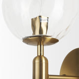 Britton Gold Metal w/ Clear Glass Globe 1-Light Wall Sconce from Mercana - Luna Furniture