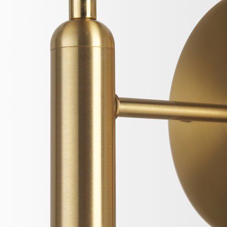 Britton Gold Metal w/ Clear Glass Globe 1-Light Wall Sconce from Mercana - Luna Furniture