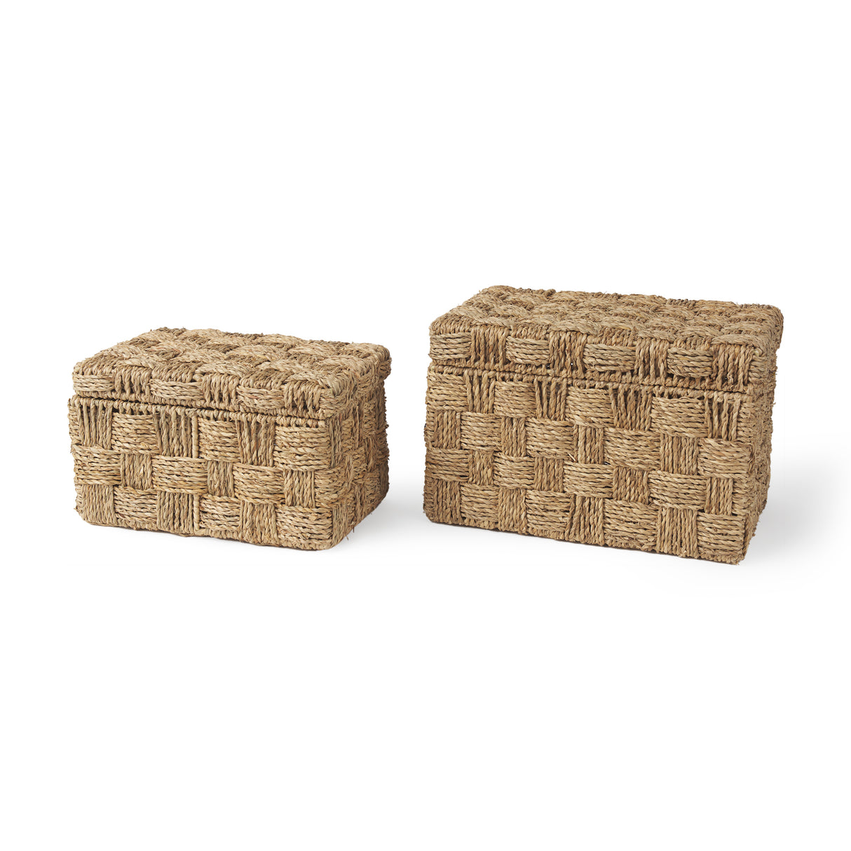 Hanalei Set of 2 Seagrass Boxes with Lids from Mercana - Luna Furniture