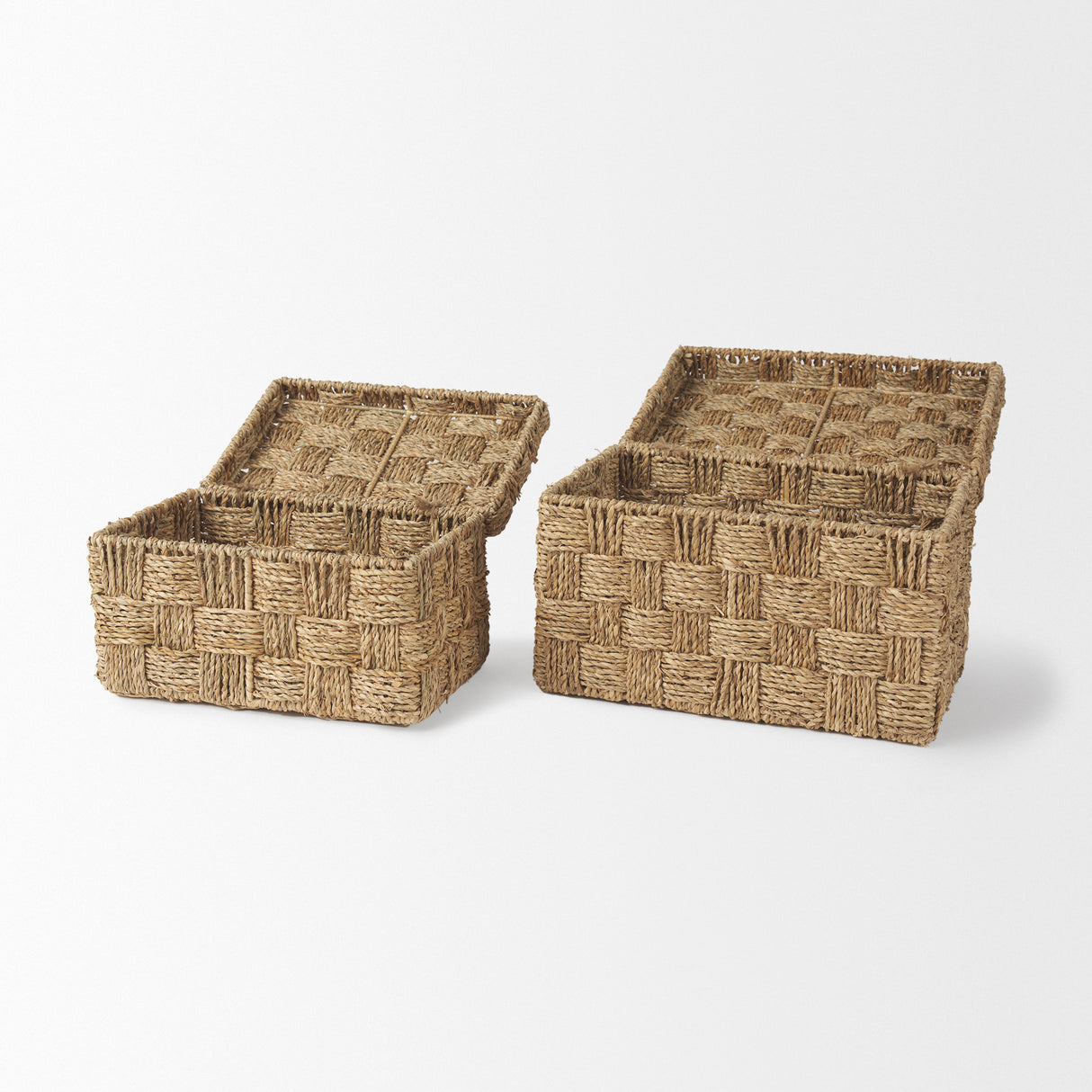 Hanalei Set of 2 Seagrass Boxes with Lids from Mercana - Luna Furniture