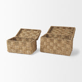 Hanalei Set of 2 Seagrass Boxes with Lids from Mercana - Luna Furniture