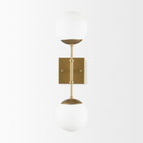 Edie Brushed Gold Metal w/ Frosted Glass Globes 2-Light Wall Sconce from Mercana - Luna Furniture