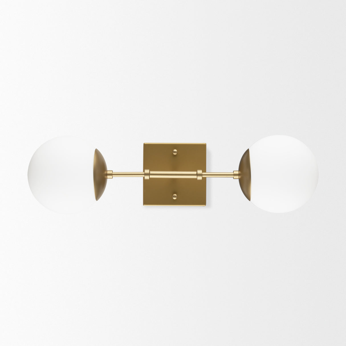 Edie Brushed Gold Metal w/ Frosted Glass Globes 2-Light Wall Sconce from Mercana - Luna Furniture