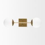 Edie Brushed Gold Metal w/ Frosted Glass Globes 2-Light Wall Sconce from Mercana - Luna Furniture