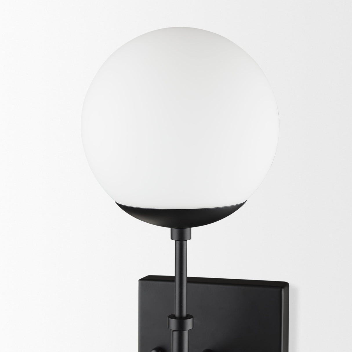 Edie Matte Black Metal w/ Frosted Glass Globes 2-Light Wall Sconce from Mercana - Luna Furniture
