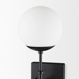 Edie Matte Black Metal w/ Frosted Glass Globes 2-Light Wall Sconce from Mercana - Luna Furniture