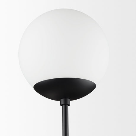 Edie Matte Black Metal w/ Frosted Glass Globes 2-Light Wall Sconce from Mercana - Luna Furniture