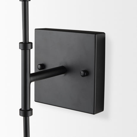 Edie Matte Black Metal w/ Frosted Glass Globes 2-Light Wall Sconce from Mercana - Luna Furniture