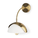 Cybill Brushed Brass w/ White Metal Shade 1-Light Wall Sconce from Mercana - Luna Furniture
