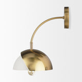 Cybill Brushed Brass w/ White Metal Shade 1-Light Wall Sconce from Mercana - Luna Furniture