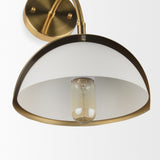 Cybill Brushed Brass w/ White Metal Shade 1-Light Wall Sconce from Mercana - Luna Furniture