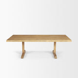 Viktor 55"L Light Brown Solid Wood Coffee Table from Mercana - Luna Furniture