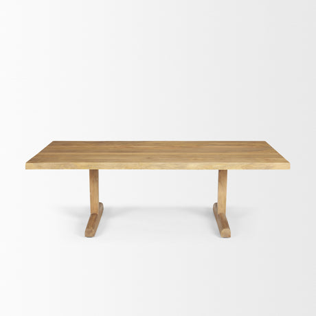 Viktor 55"L Light Brown Solid Wood Coffee Table from Mercana - Luna Furniture