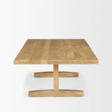 Viktor 55"L Light Brown Solid Wood Coffee Table from Mercana - Luna Furniture