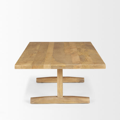 Viktor 55"L Light Brown Solid Wood Coffee Table from Mercana - Luna Furniture