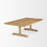 Viktor 55"L Light Brown Solid Wood Coffee Table from Mercana - Luna Furniture