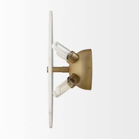 Dolly Brushed Gold Metal w/ Alabaster Shade 4-Light Wall Sconce from Mercana - Luna Furniture