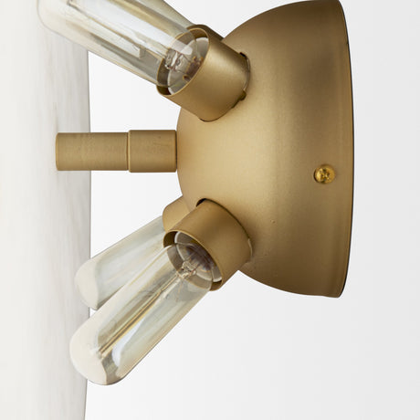 Dolly Brushed Gold Metal w/ Alabaster Shade 4-Light Wall Sconce from Mercana - Luna Furniture