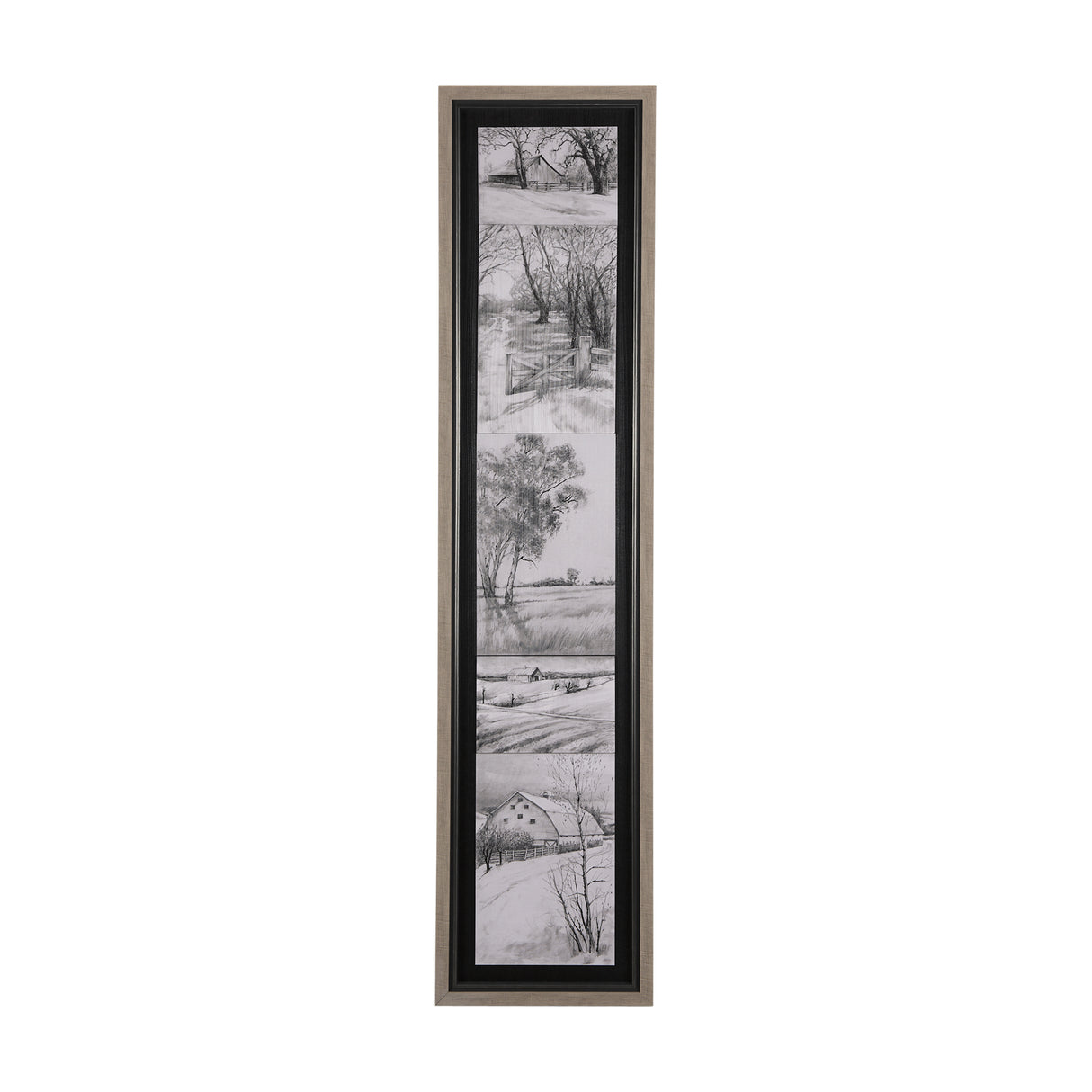 Countryside Sketches I by Ariana a Hand Embellished Textured Framed Art Print from Mercana - Luna Furniture