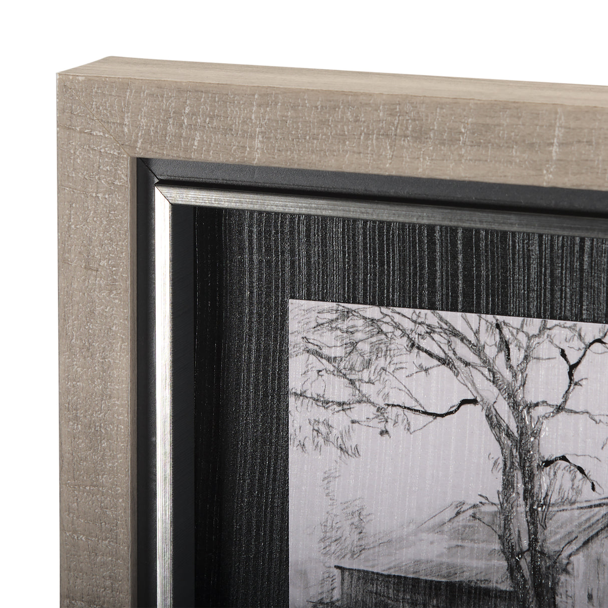 Countryside Sketches I by Ariana a Hand Embellished Textured Framed Art Print from Mercana - Luna Furniture