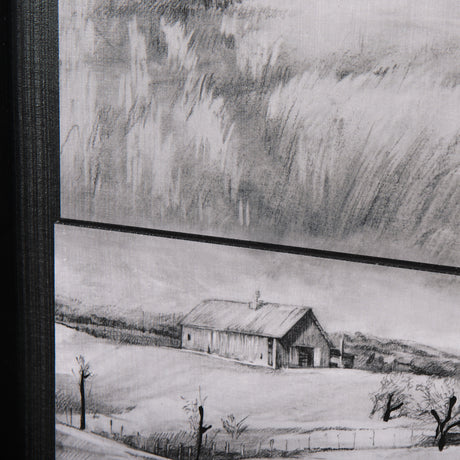 Countryside Sketches I by Ariana a Hand Embellished Textured Framed Art Print from Mercana - Luna Furniture