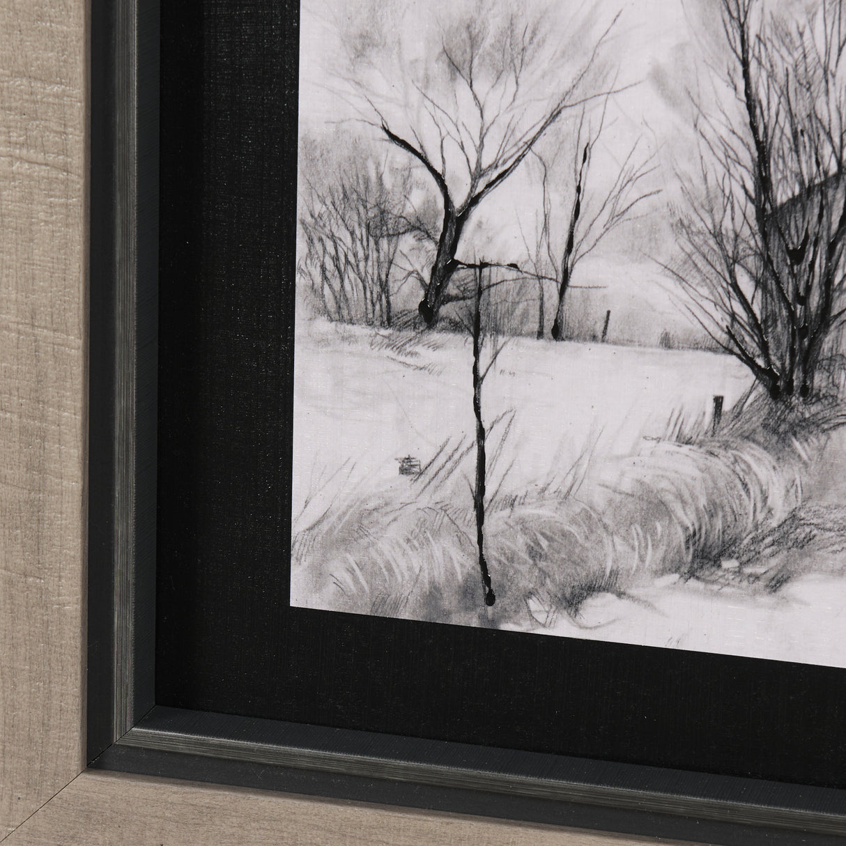 Countryside Sketches II by Ariana a Hand Embellished Textured Framed Art Print from Mercana - Luna Furniture