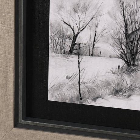 Countryside Sketches II by Ariana a Hand Embellished Textured Framed Art Print from Mercana - Luna Furniture