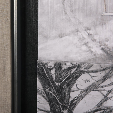 Countryside Sketches II by Ariana a Hand Embellished Textured Framed Art Print from Mercana - Luna Furniture