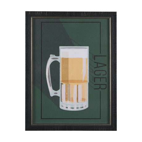 Beer Poster Lager by Mercana Studio a Hand Embellished Textured Framed Art Print from Mercana - Luna Furniture