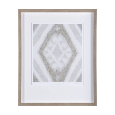 Ikat Patterns III by Silvia Krause a Hand Embellished Textured Framed Art Print Matted under Glass from Mercana - Luna Furniture