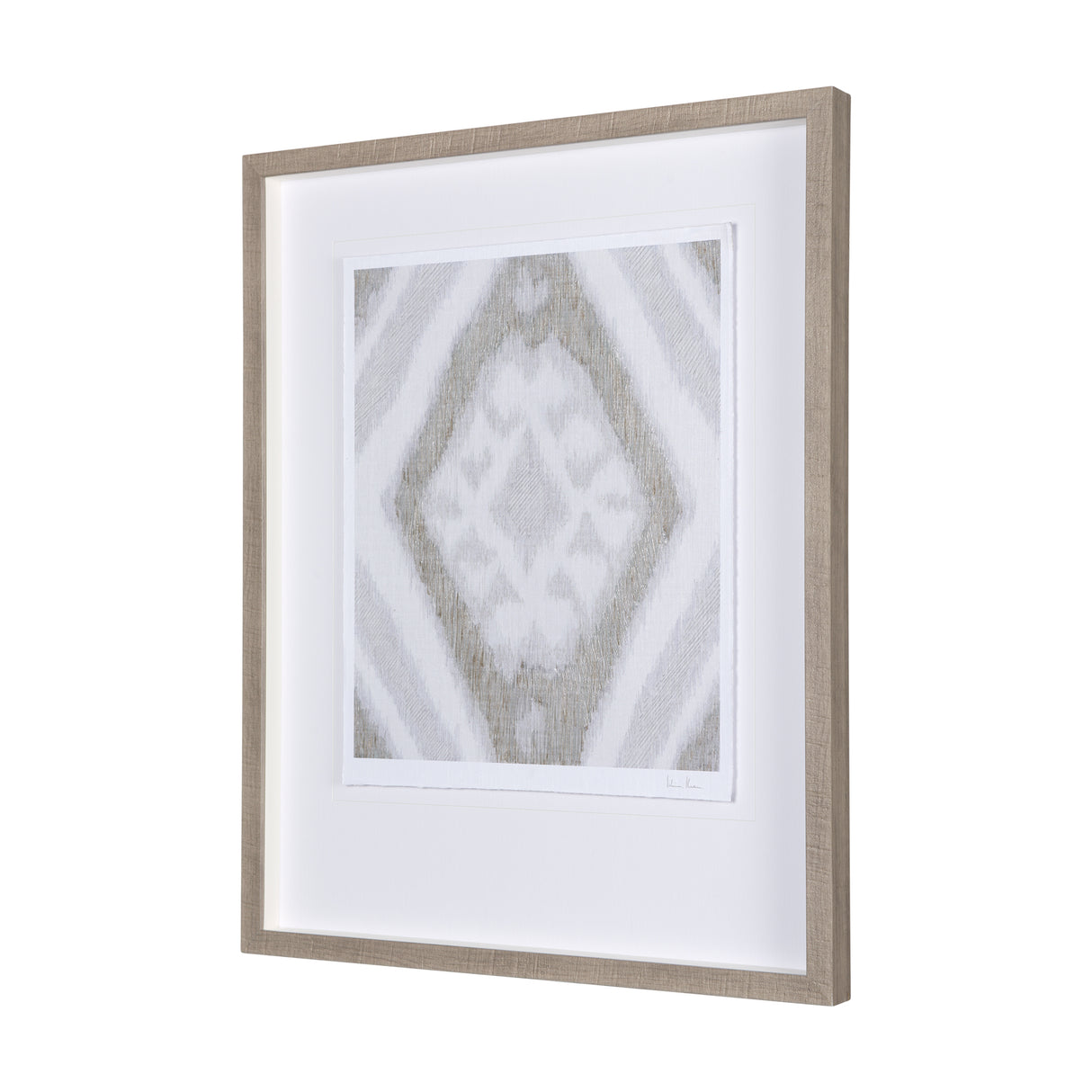 Ikat Patterns III by Silvia Krause a Hand Embellished Textured Framed Art Print Matted under Glass from Mercana - Luna Furniture