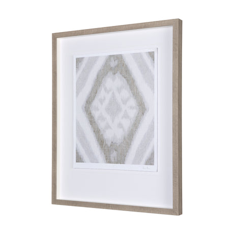 Ikat Patterns III by Silvia Krause a Hand Embellished Textured Framed Art Print Matted under Glass from Mercana - Luna Furniture