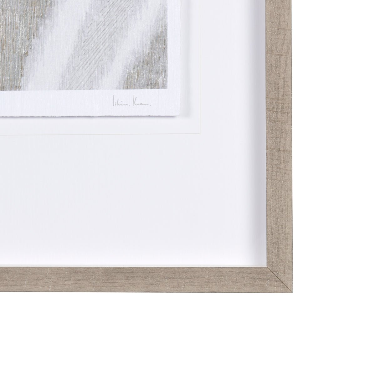 Ikat Patterns III by Silvia Krause a Hand Embellished Textured Framed Art Print Matted under Glass from Mercana - Luna Furniture