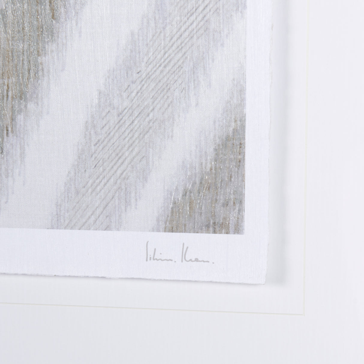 Ikat Patterns III by Silvia Krause a Hand Embellished Textured Framed Art Print Matted under Glass from Mercana - Luna Furniture