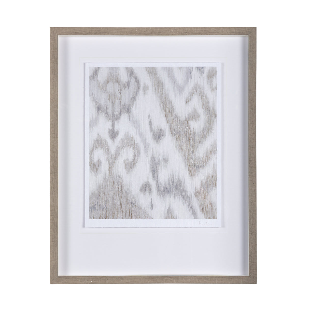 Ikat Patterns IV by Silvia Krause a Hand Embellished Textured Framed Art Print Matted under Glass from Mercana - Luna Furniture