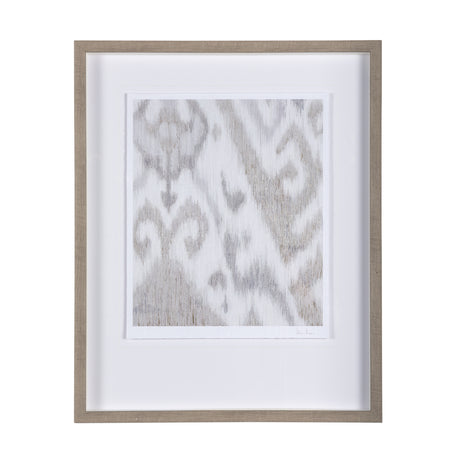 Ikat Patterns IV by Silvia Krause a Hand Embellished Textured Framed Art Print Matted under Glass from Mercana - Luna Furniture