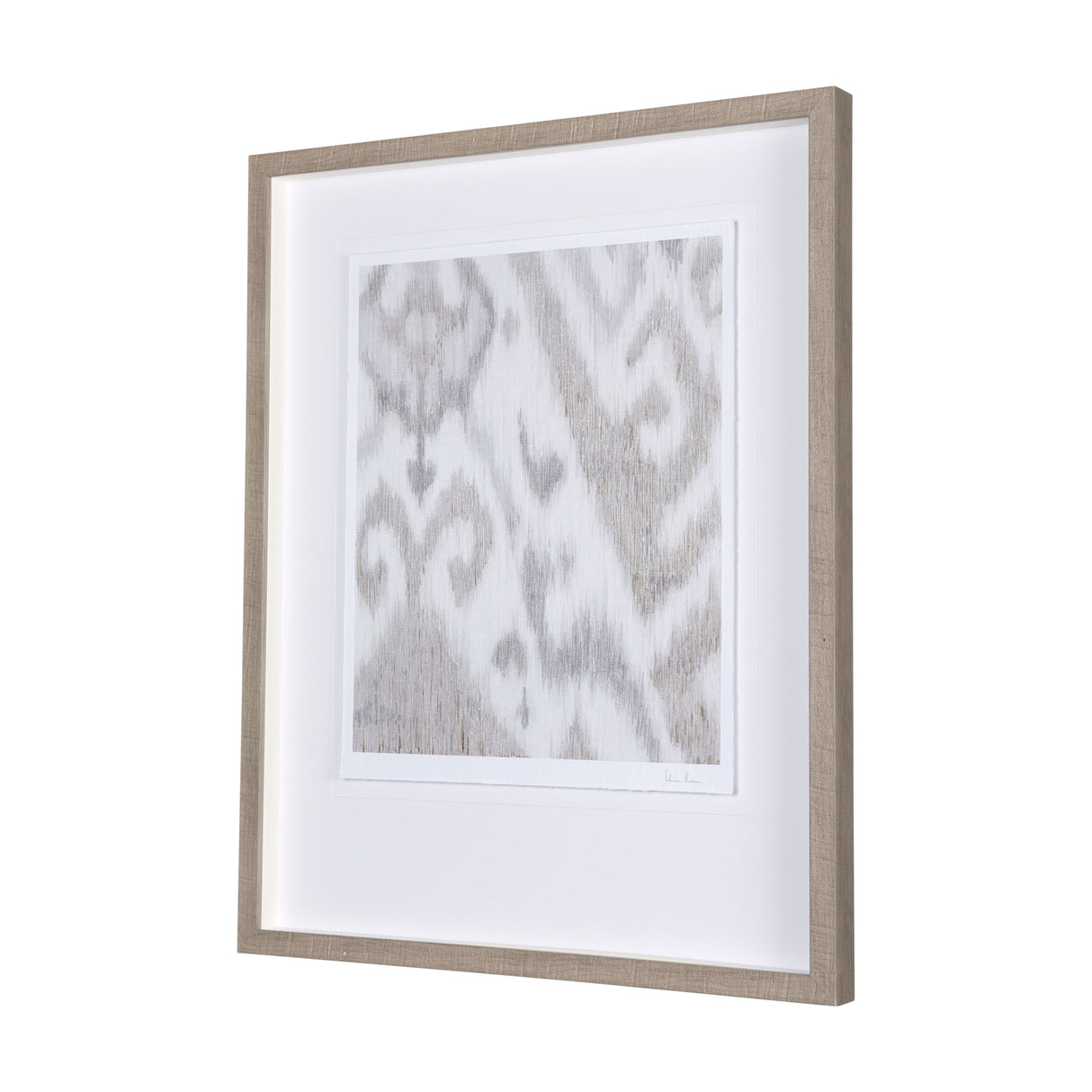 Ikat Patterns IV by Silvia Krause a Hand Embellished Textured Framed Art Print Matted under Glass from Mercana - Luna Furniture