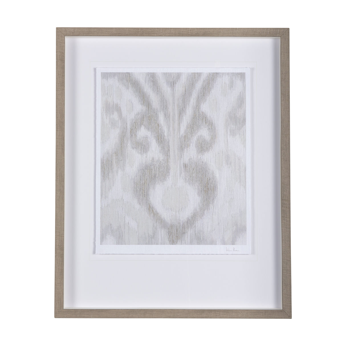 Ikat Patterns V by Silvia Krause a Hand Embellished Textured Framed Art Print Matted under Glass from Mercana - Luna Furniture