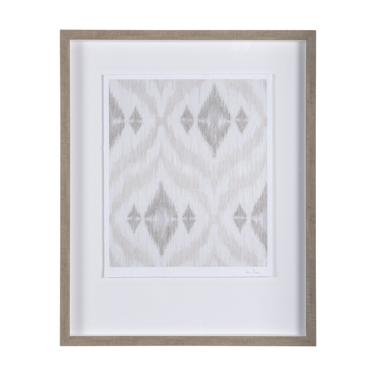 Ikat Patterns VI by Silvia Krause a Hand Embellished Textured Framed Art Print Matted under Glass from Mercana - Luna Furniture