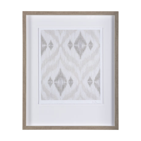 Ikat Patterns VI by Silvia Krause a Hand Embellished Textured Framed Art Print Matted under Glass from Mercana - Luna Furniture