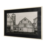 Barn Buildings I by CV a Hand Embellished Textured Framed Art Print Matted under Glass from Mercana - Luna Furniture