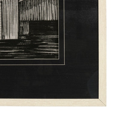 Barn Buildings I by CV a Hand Embellished Textured Framed Art Print Matted under Glass from Mercana - Luna Furniture