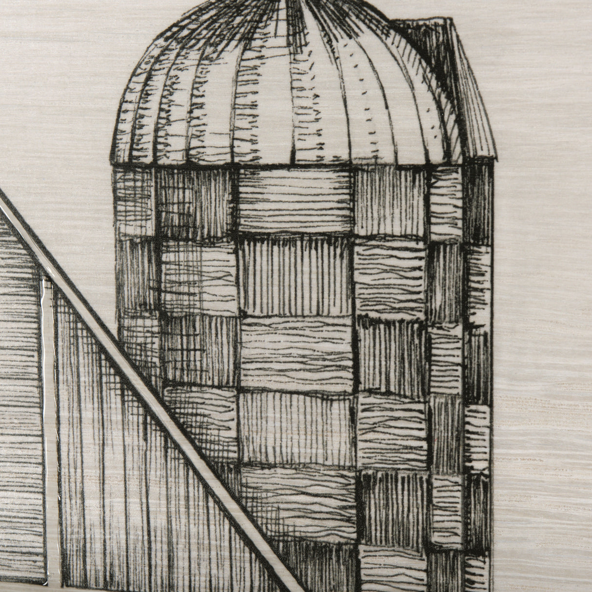 Barn Buildings I by CV a Hand Embellished Textured Framed Art Print Matted under Glass from Mercana - Luna Furniture