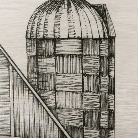 Barn Buildings I by CV a Hand Embellished Textured Framed Art Print Matted under Glass from Mercana - Luna Furniture