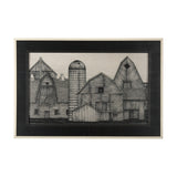 Barn Buildings II by CV a Hand Embellished Textured Framed Art Print Matted under Glass from Mercana - Luna Furniture