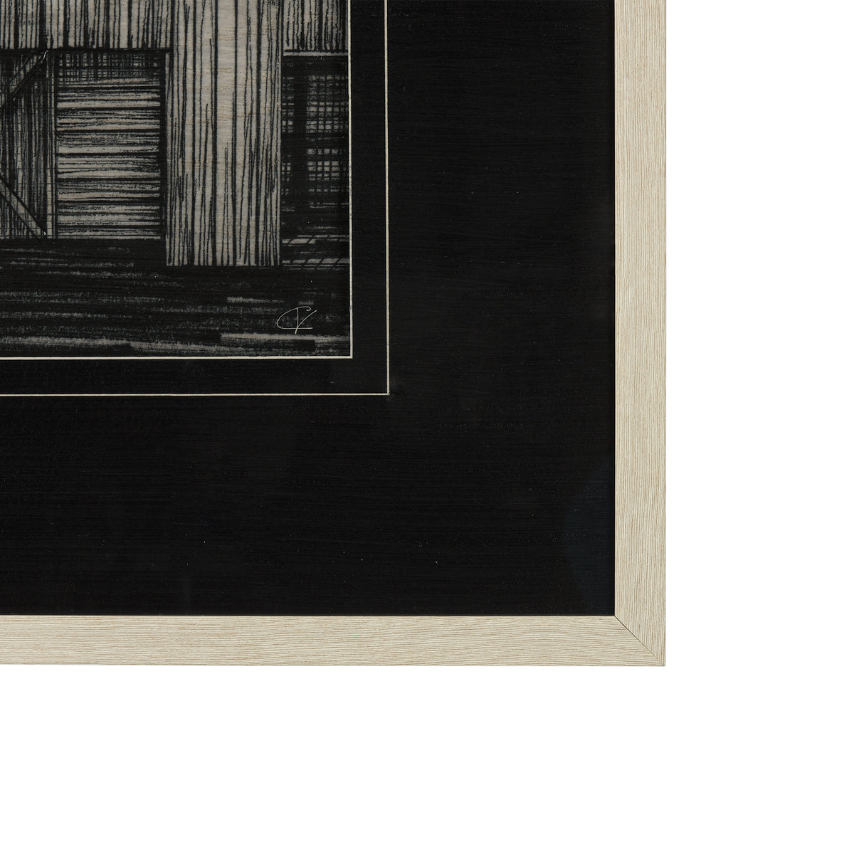 Barn Buildings II by CV a Hand Embellished Textured Framed Art Print Matted under Glass from Mercana - Luna Furniture