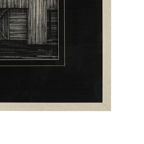 Barn Buildings II by CV a Hand Embellished Textured Framed Art Print Matted under Glass from Mercana - Luna Furniture