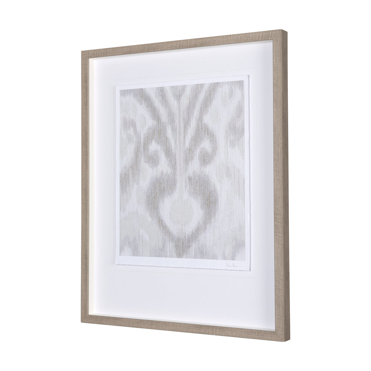 Ikat Patterns V by Silvia Krause a Hand Embellished Textured Framed Art Print Matted under Glass from Mercana - Luna Furniture