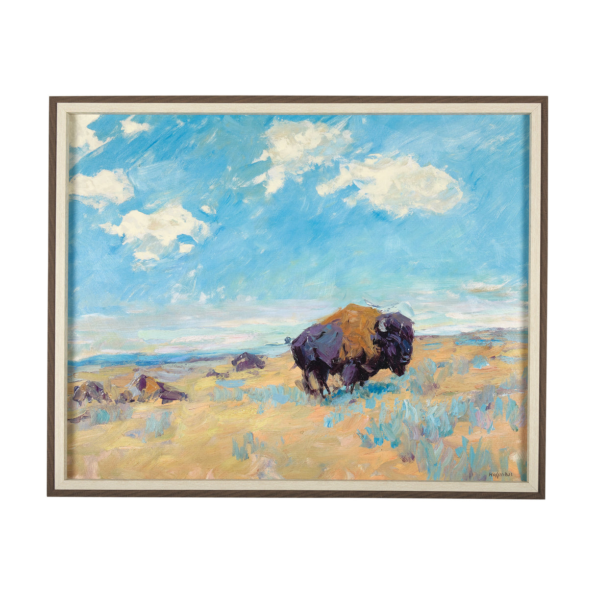 Buffalo by Mercana Studio a Hand Embellished Textured Framed Art Photograph from Mercana - Luna Furniture